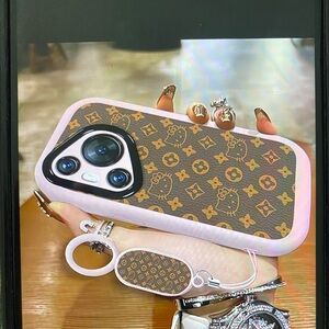 Luxury Designer Brown and Pink Phone Case